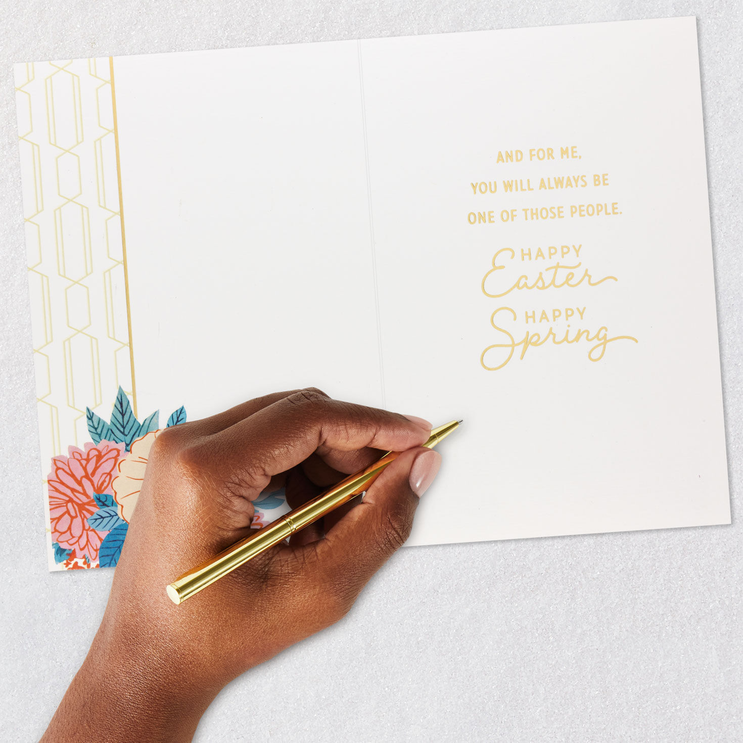 Flowers and Geometric Pattern Easter Card signing card image number 6