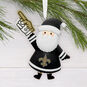 New Orleans Saints Santa Fan Christmas Ornament hanging on tree image number 2