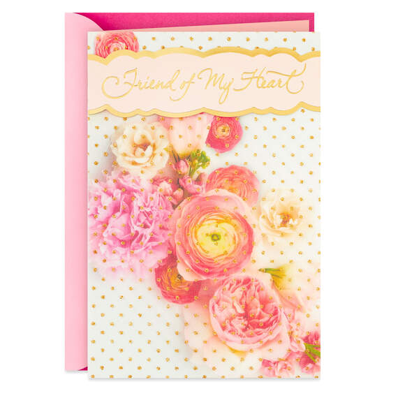 Friend of My Heart Floral Birthday Card, , large image number 1