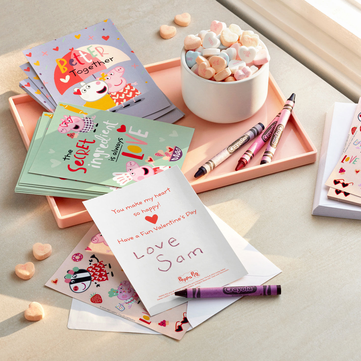 Peppa Pig Kids Assorted Valentines With Stickers, Pack of 24 for only USD 9.99 | Hallmark