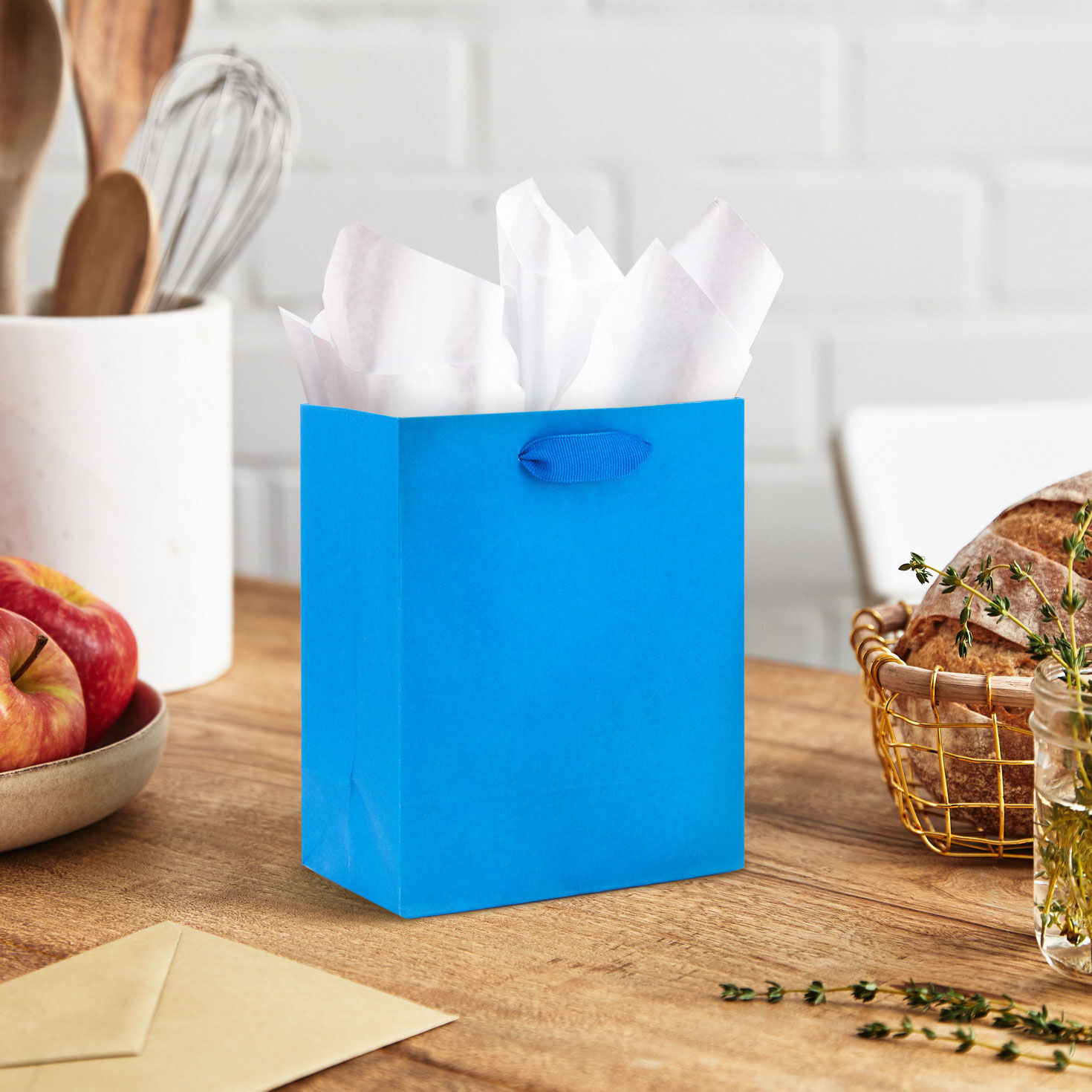 Solid Royal Blue Small Gift Bag in use image number 2