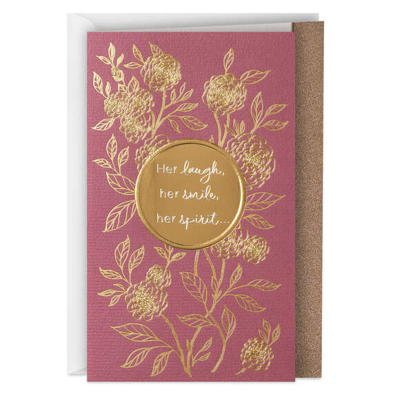 Her Laugh and Spirit Sympathy Card for Loss of Mother