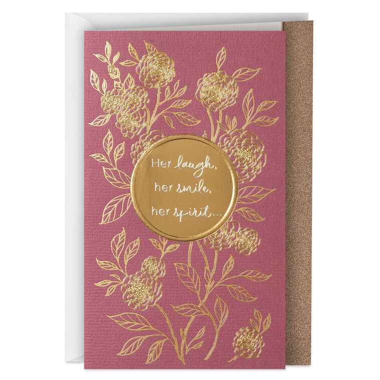 Her Laugh and Spirit Sympathy Card for Loss of Mother, , large image number 1