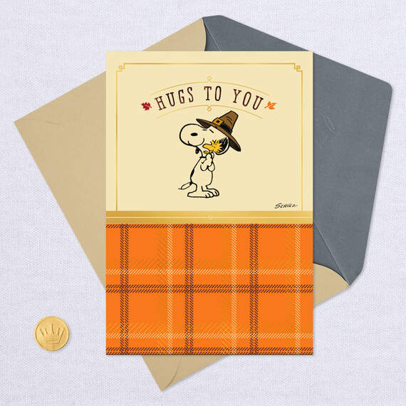 Peanuts® Snoopy Hugs to You Thanksgiving Card, , large image number 5