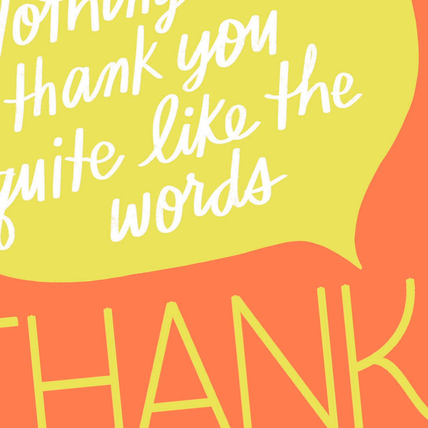 Orange and Yellow Word Bubble Thank You Card Card Front Detail image number 4