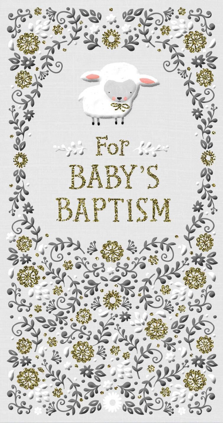 Little Lamb Religious Money Holder Baptism Card for Baby