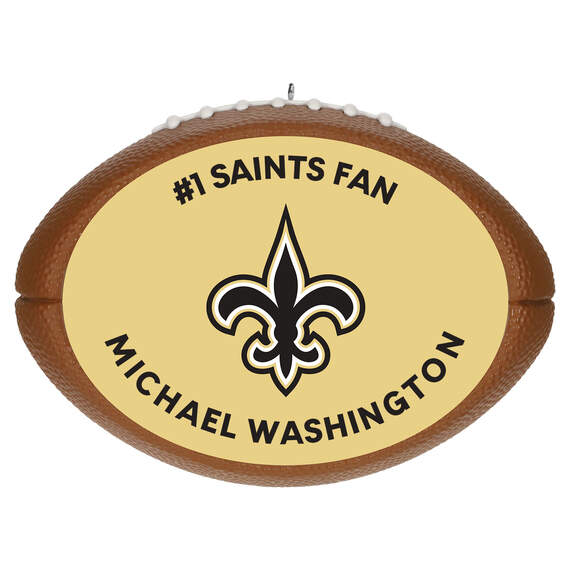 NFL Football New Orleans Saints Text Personalized Ornament