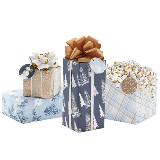 Metallic Frost Holiday Gift Wrap Collection, 