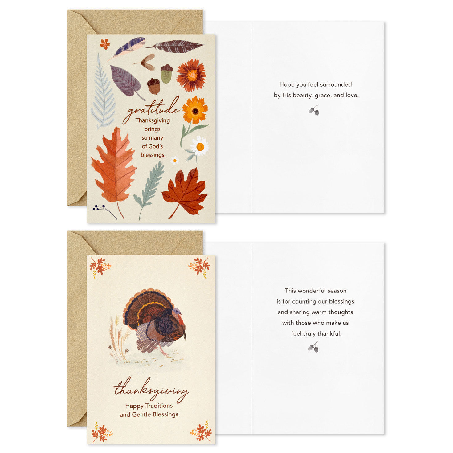 Religious Botanical Thanksgiving Cards Assortment Card Front with Sentiment image number 3