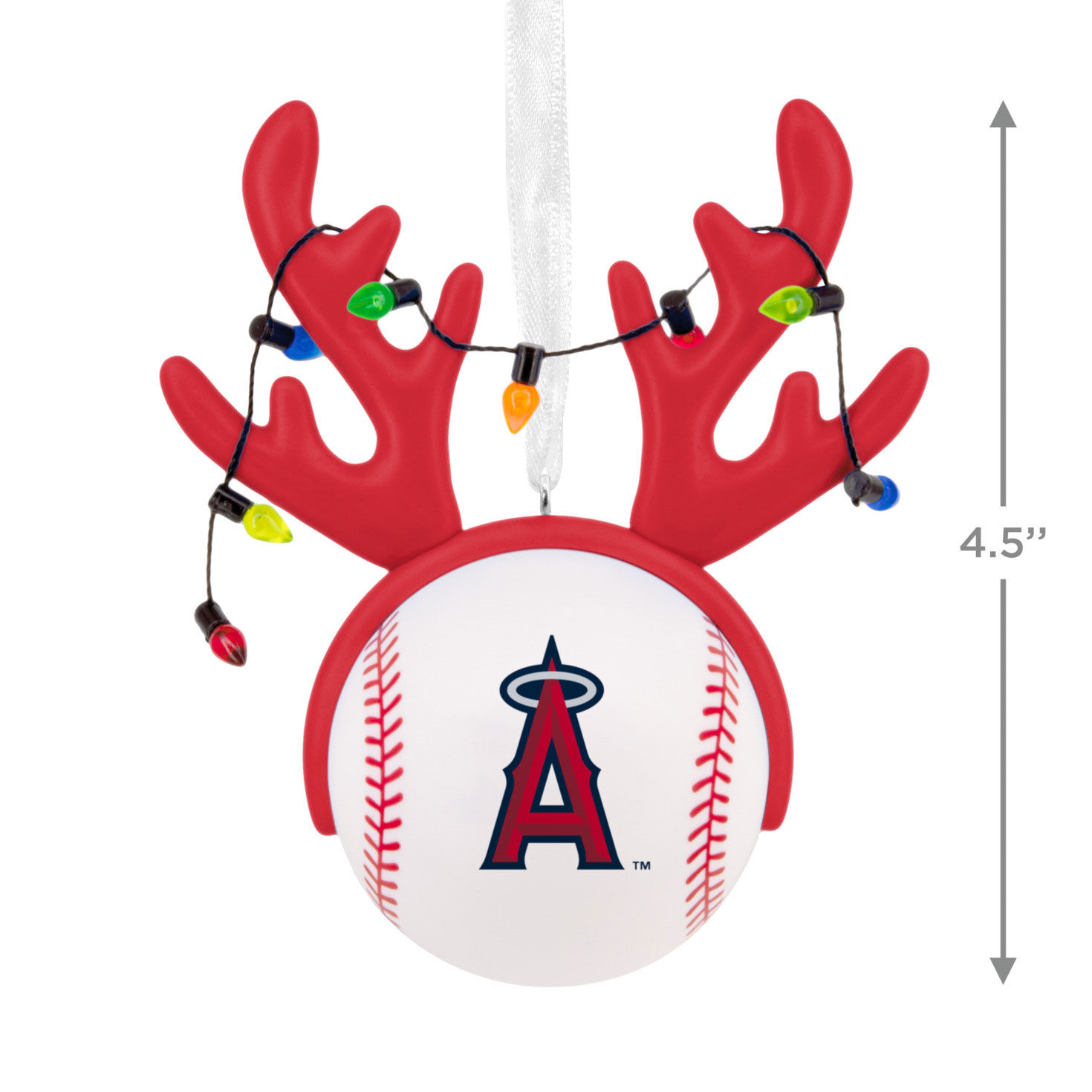 Angels Reindeer Baseball Christmas Ornament measurement image number 3