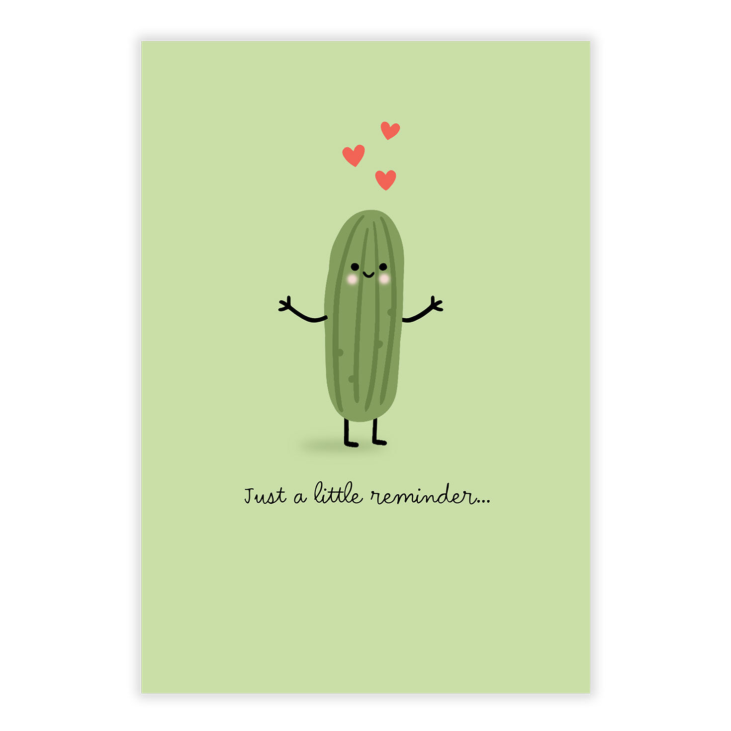 Pickle With Face Arms Personalized Encouragement Card front image number 2