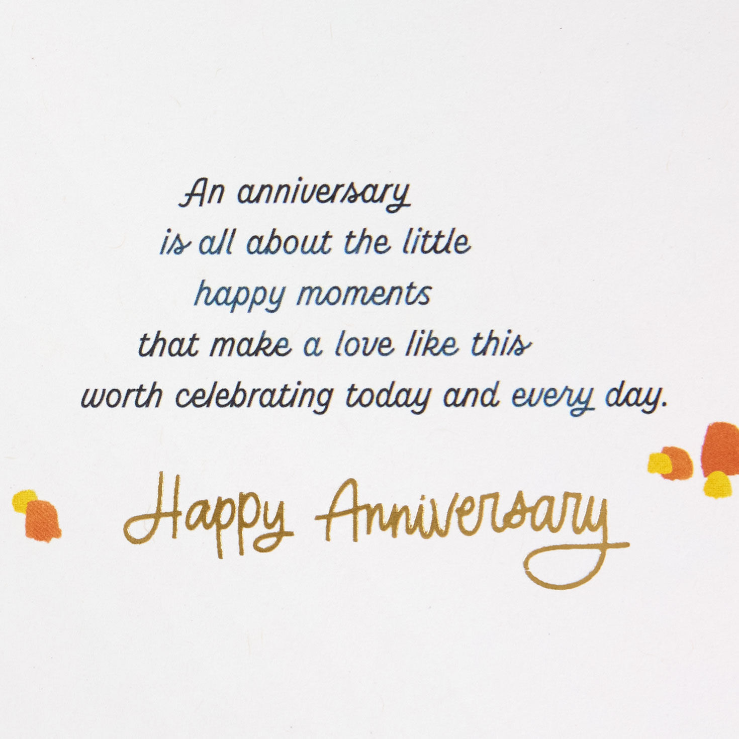 Blue, Green, Orange and Gold Brushstrokes Anniversary Card Sentiment image number 2