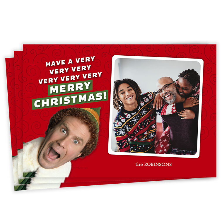 Elf™ Very Merry Flat Christmas Photo Card