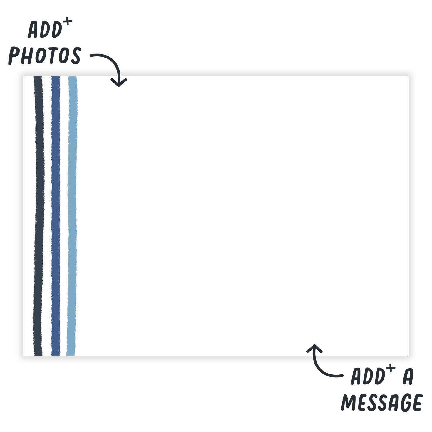 Personalized Navy Heart Frame Photo Card  image number 3