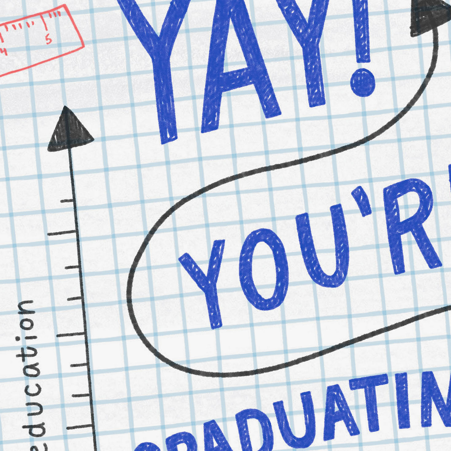 Math Grid Paper Funny Graduation Card Card Front Detail image number 4