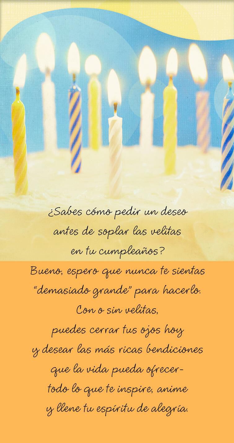 Make a Wish Spanish-Language Birthday Card