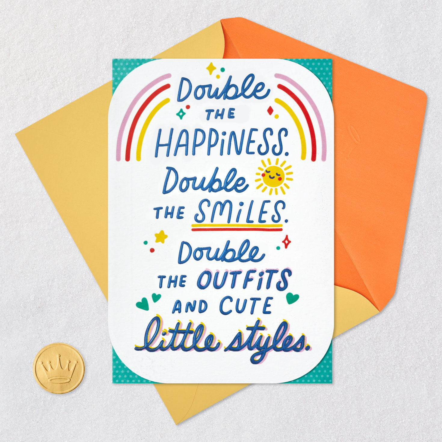 Double the Happiness Baby Shower Card for Twins for only USD 4.59 | Hallmark