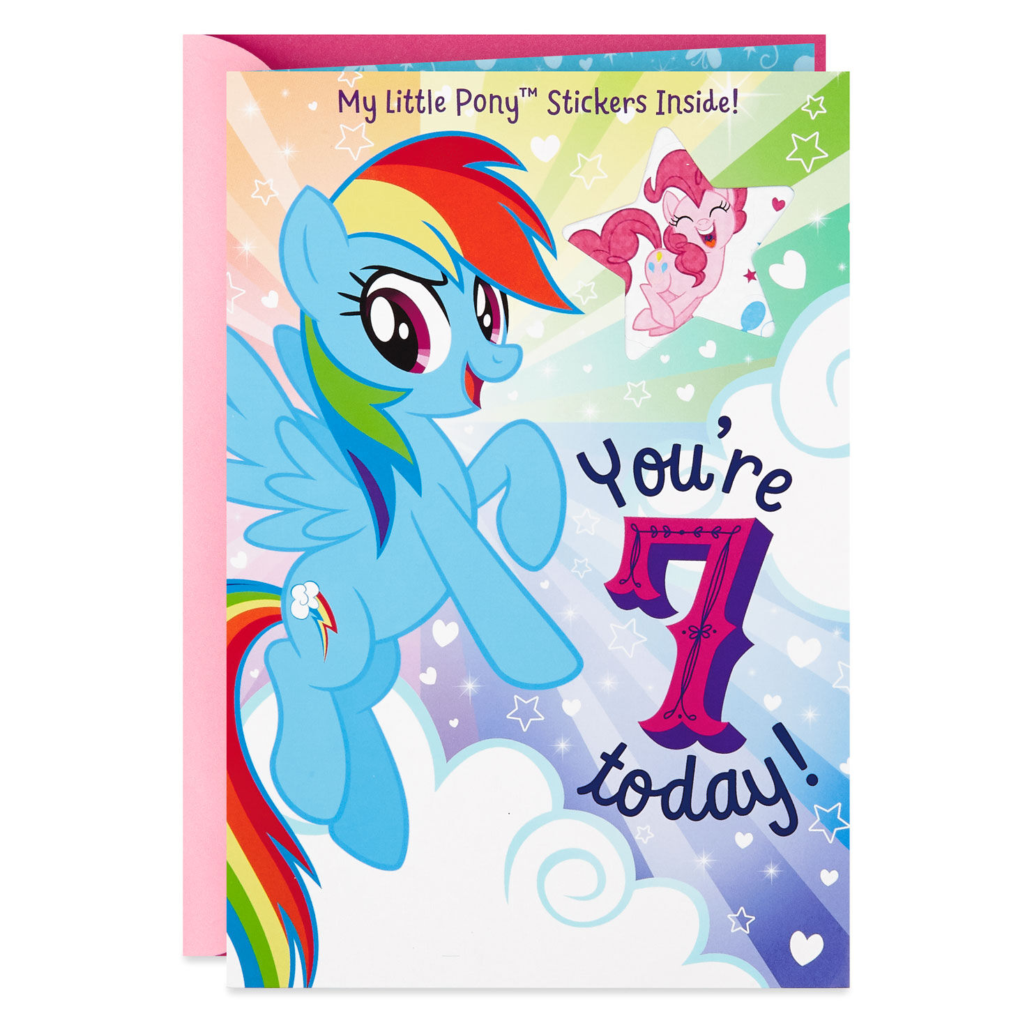 My Little Pony 7th Birthday Card With Stickers Greeting Cards