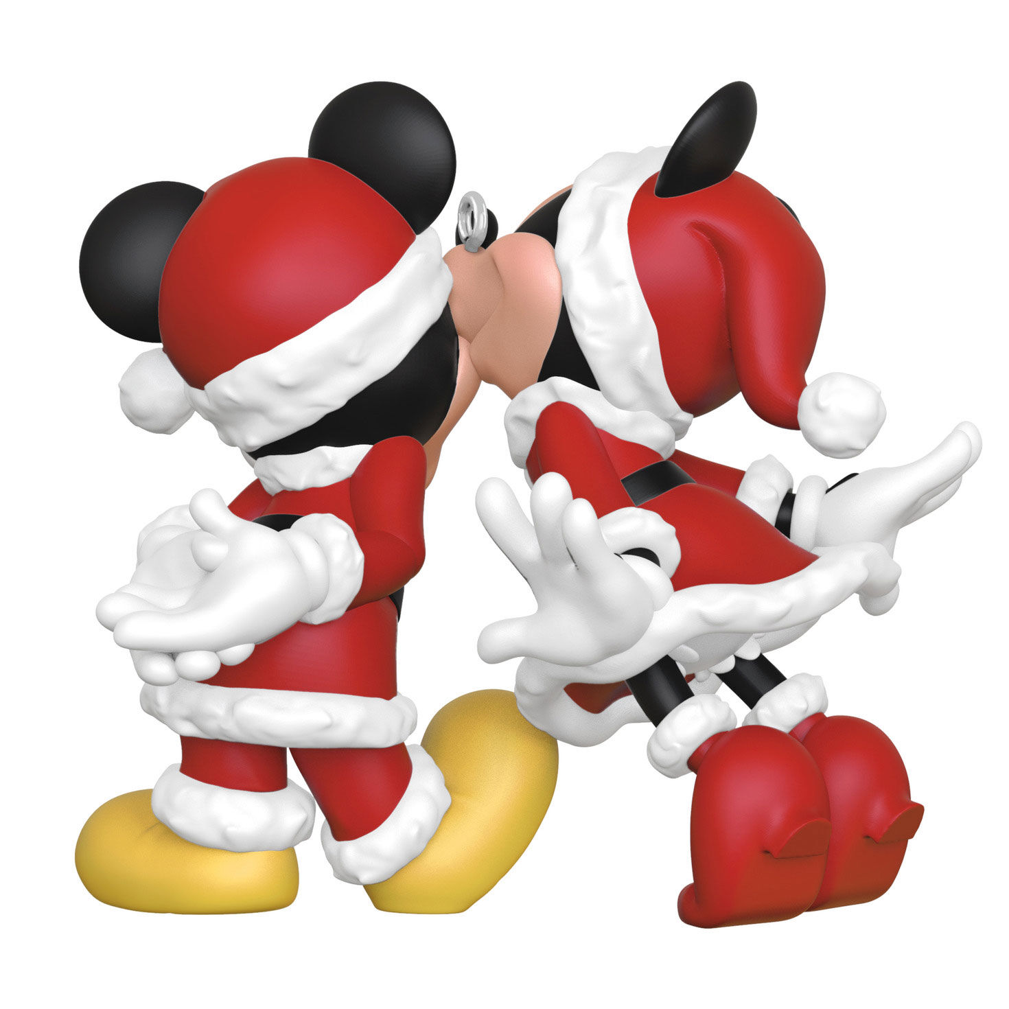 Holiday Minnie Kissing Mickey Keepsake Ornament Back image number 6