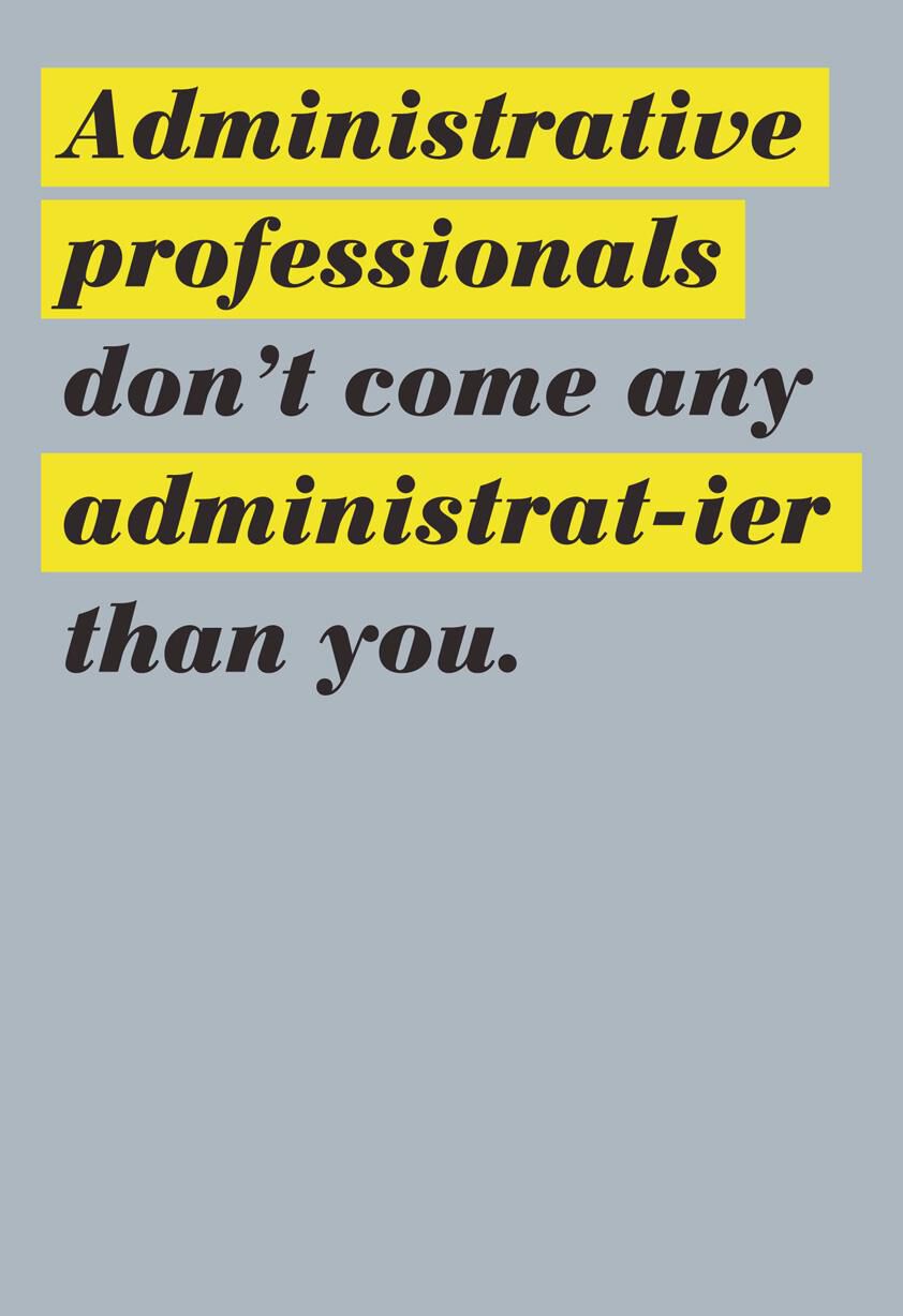 Professional ier Administrative Professionals Day Card Greeting Cards 