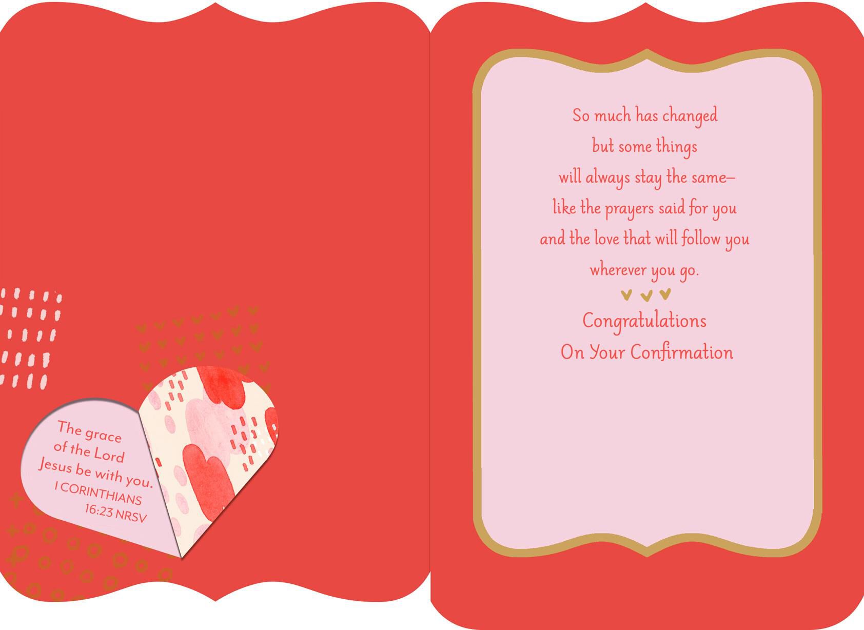 Step of Faith Religious Confirmation Card for Granddaughter