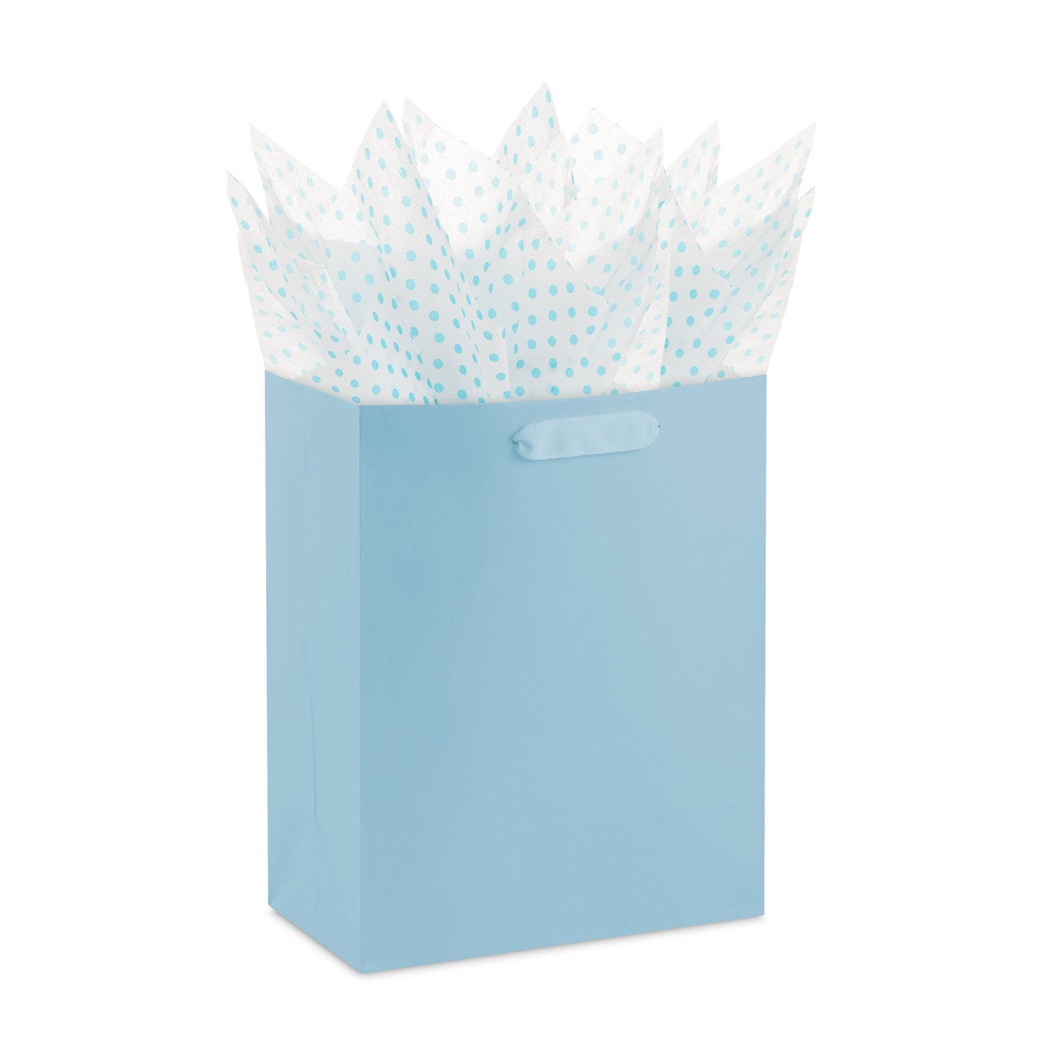 Aqua Blue Polka Dots on White Tissue Paper, 6 sheets, Aqua on White, large image number 4