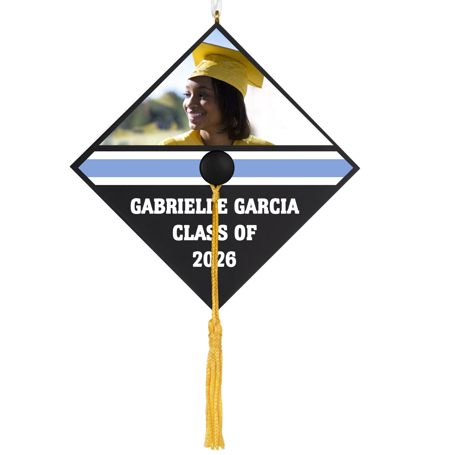 Graduation Cap Personalized Ornament, Custom Photo and Text