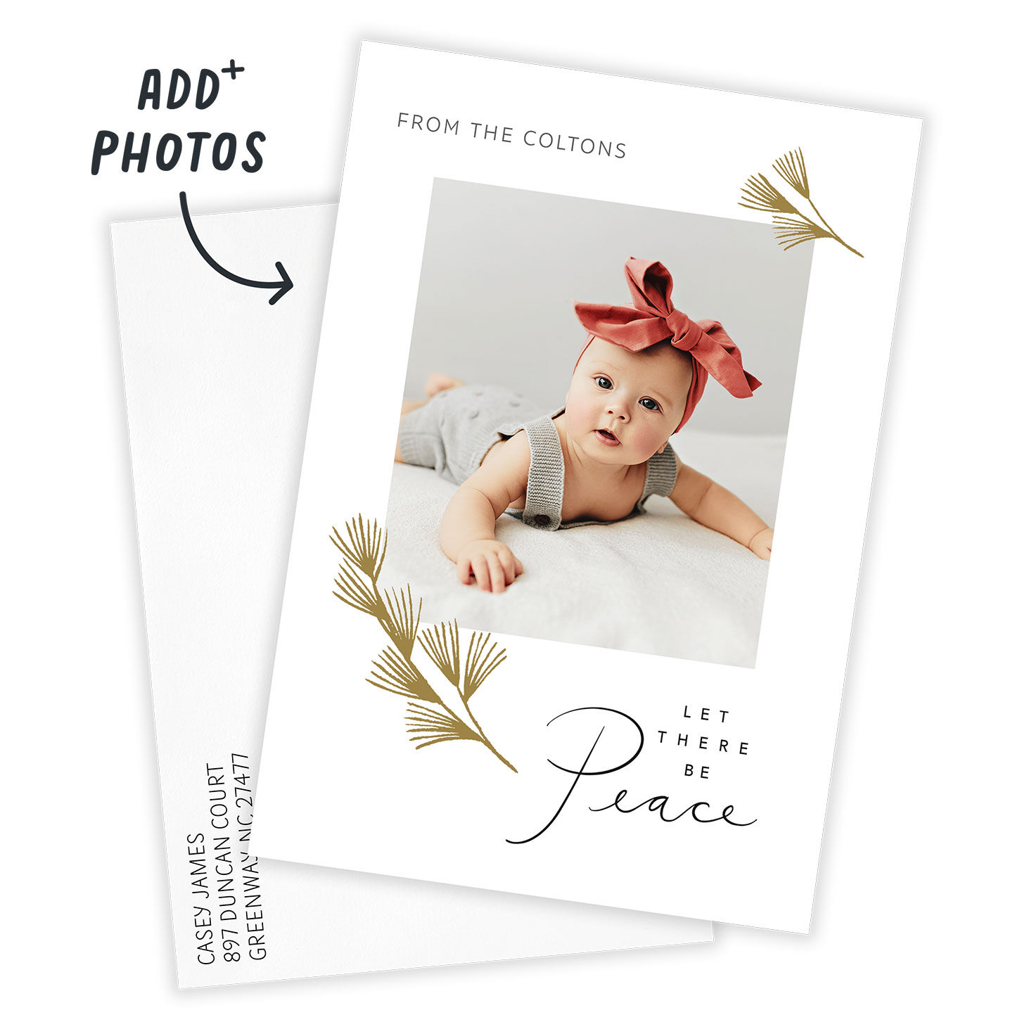 Let There Be Peace Flat Holiday Photo Card, , large image number 2