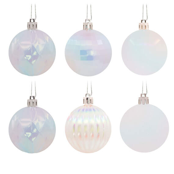 24-Piece White Shatterproof Christmas Ornaments Set
