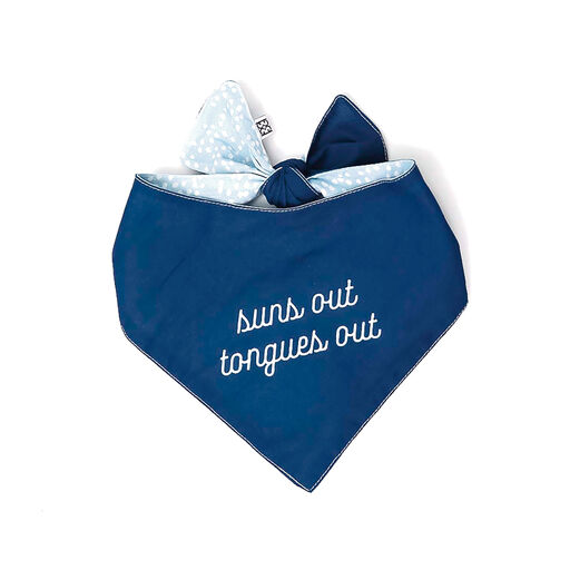 Mary Square Suns Out Tongues Out Reversible Dog Bandana, 