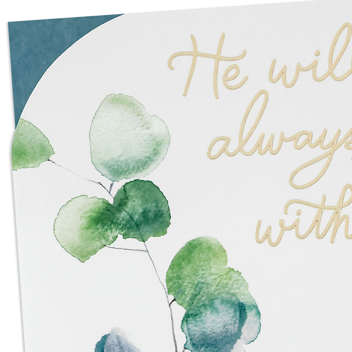 Watercolor Leaves Sympathy Card for Loss of Man Card Front Detail image number 4