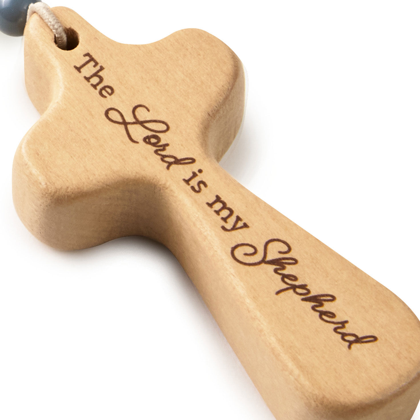 Beaded Wood Cross for Car or Home Display closeup view image number 3