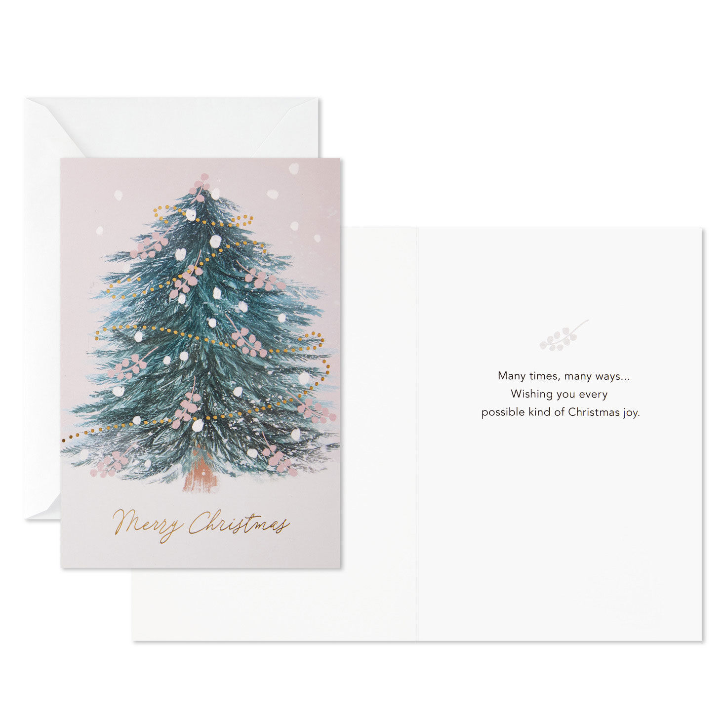 Christmas Tree on Pink Boxed Christmas Cards, Pack of 16, , large image number 3