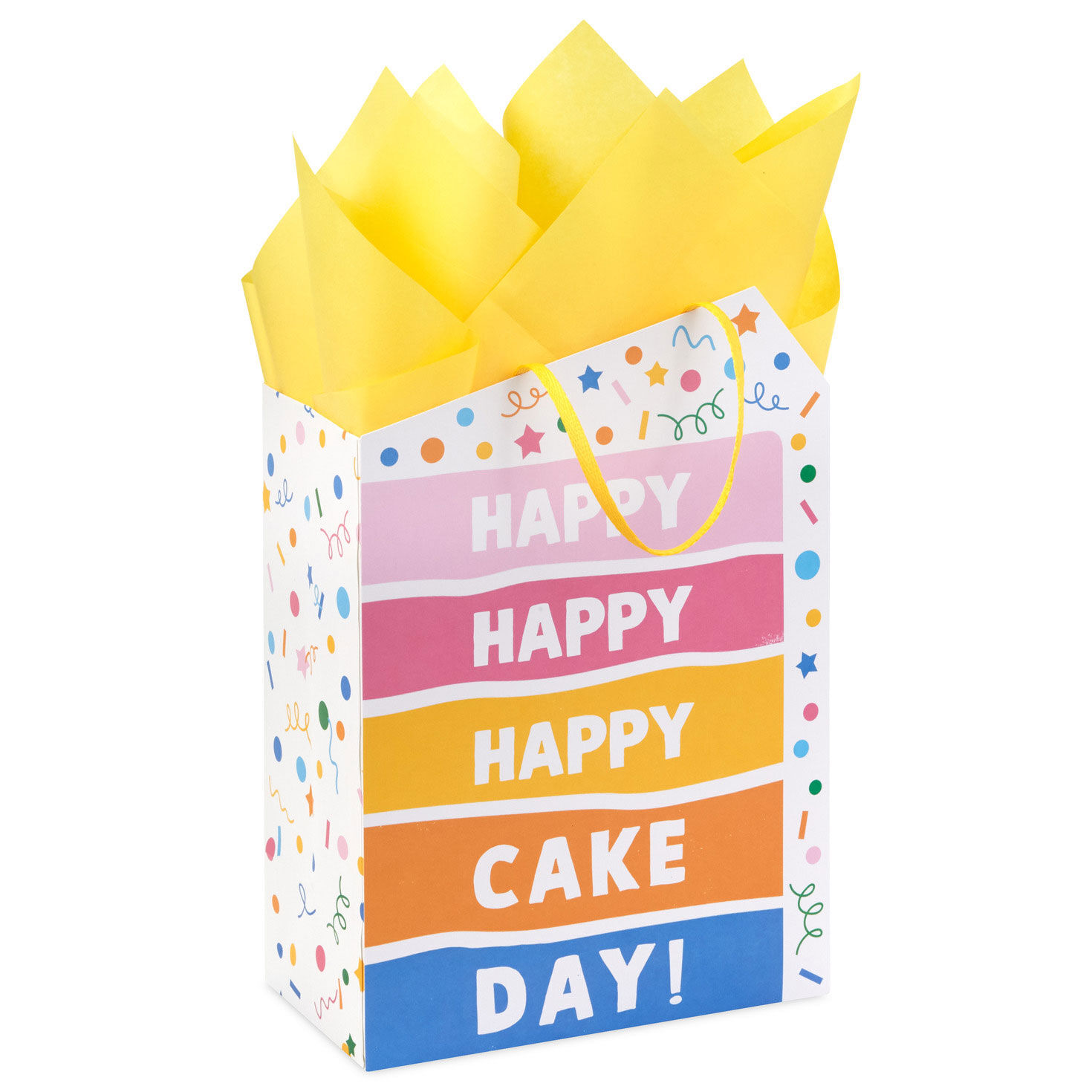 9" Happy Cake Day Medium Birthday Gift Bag With Tissue Paper