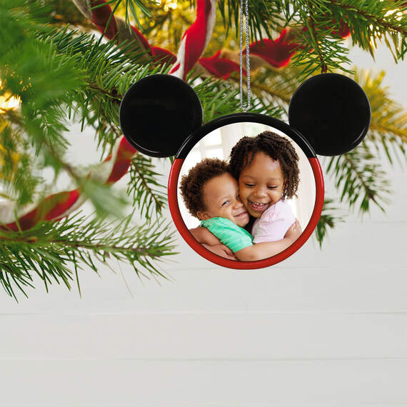 Disney Mickey Mouse Ears Silhouette Personalized Photo Ornament, , large image number 2