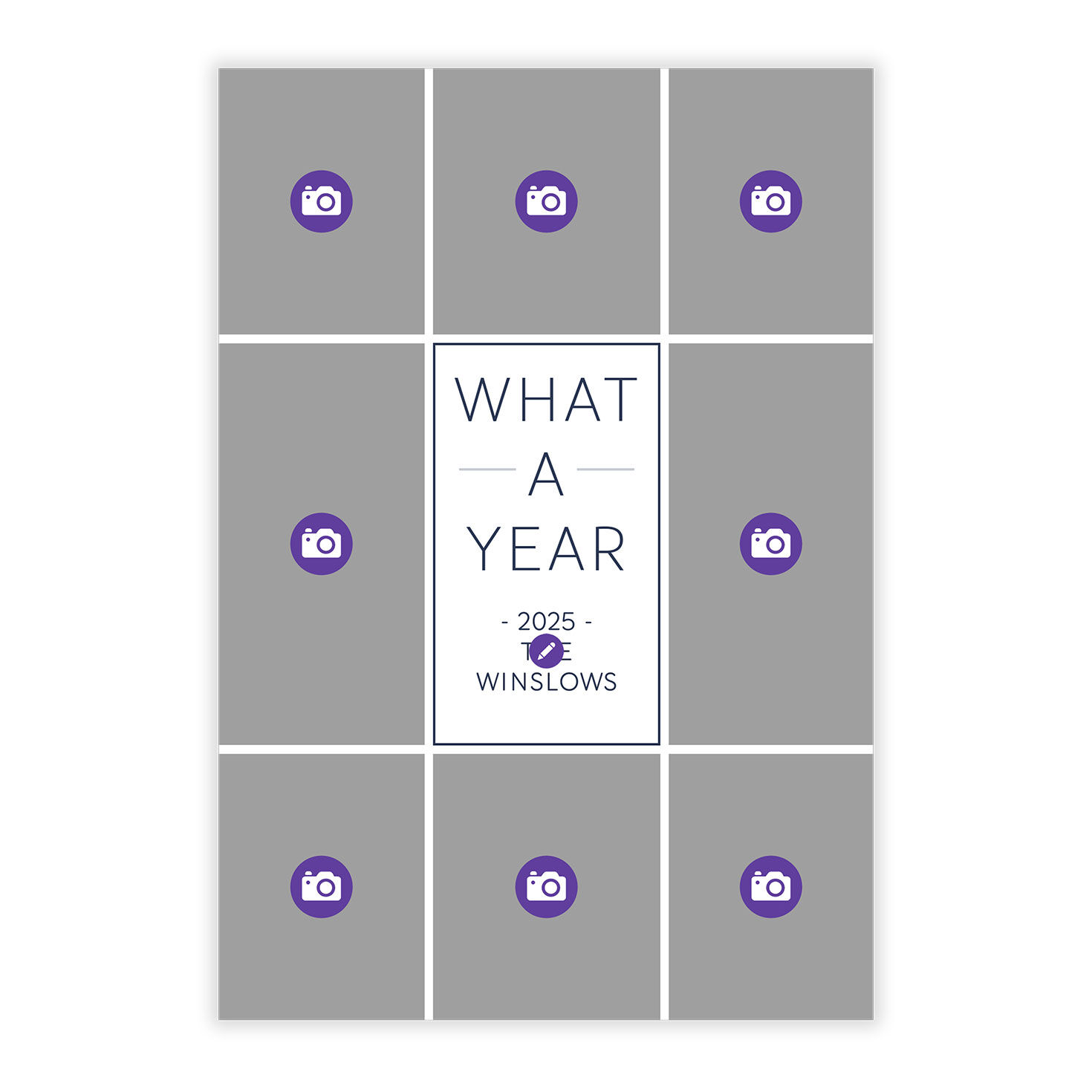 Photo Collage Border Flat Holiday Photo Card Card Front indicating personalization image number 5