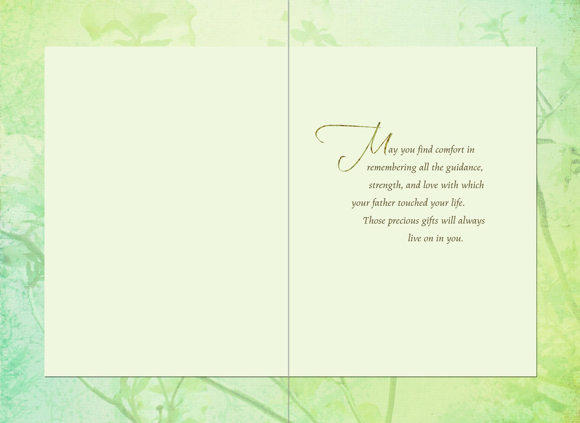 Remembering Your Father's Gifts Sympathy Card