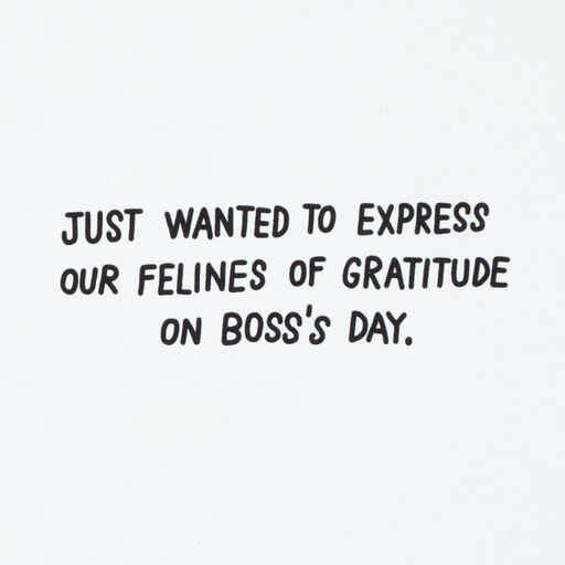 Felines of Gratitude Funny Boss's Day Card, 