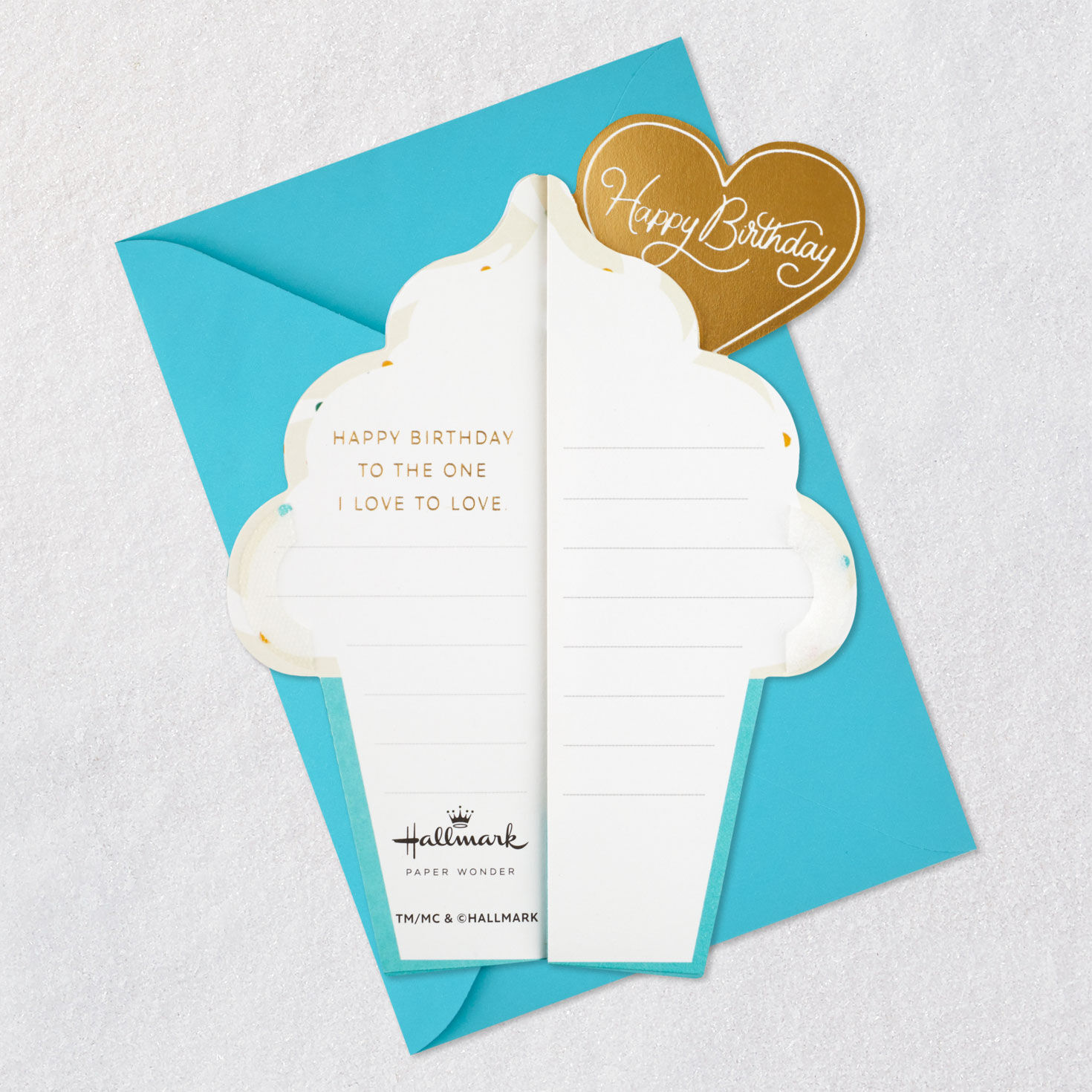 Love to Love You Cupcake With Heart Honeycomb 3D Pop-Up Romantic Birthday Card, , large image number 9