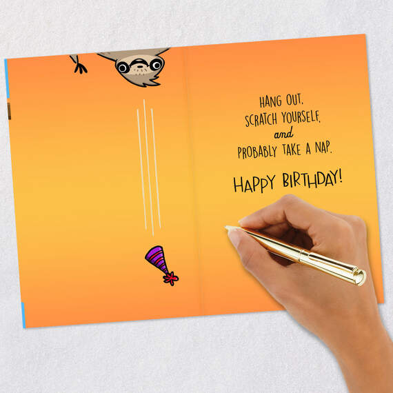 Party Like a Sloth Birthday Card, , large image number 6