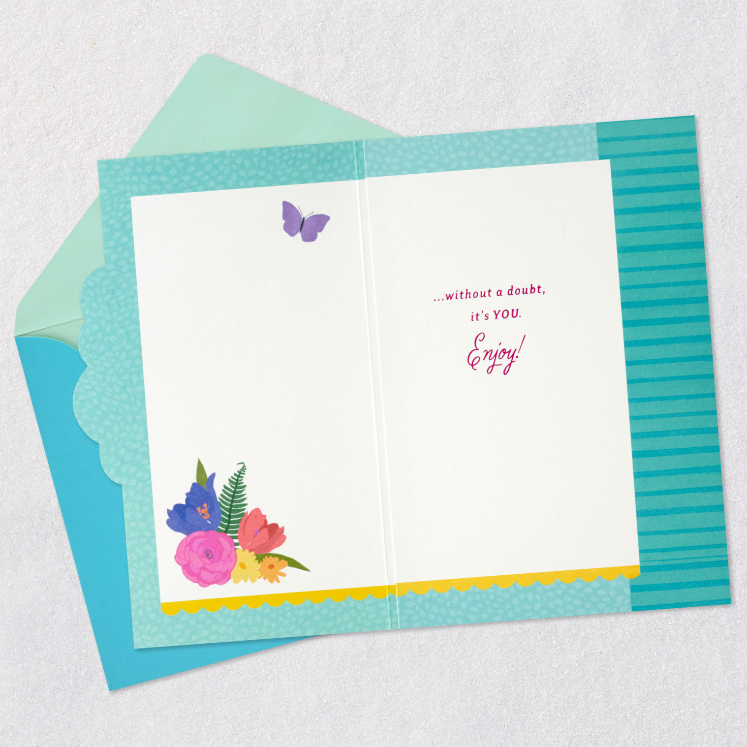 Colorful Bouquet Mother's Day Card Open card with envelope image number 3