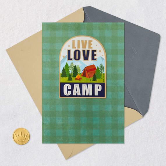 Live Love Camp Father's Day Card With Camping Decal, , large image number 7