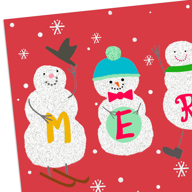 Merry Snowmen on Red Money Holder Christmas Cards Cover Detail image number 5