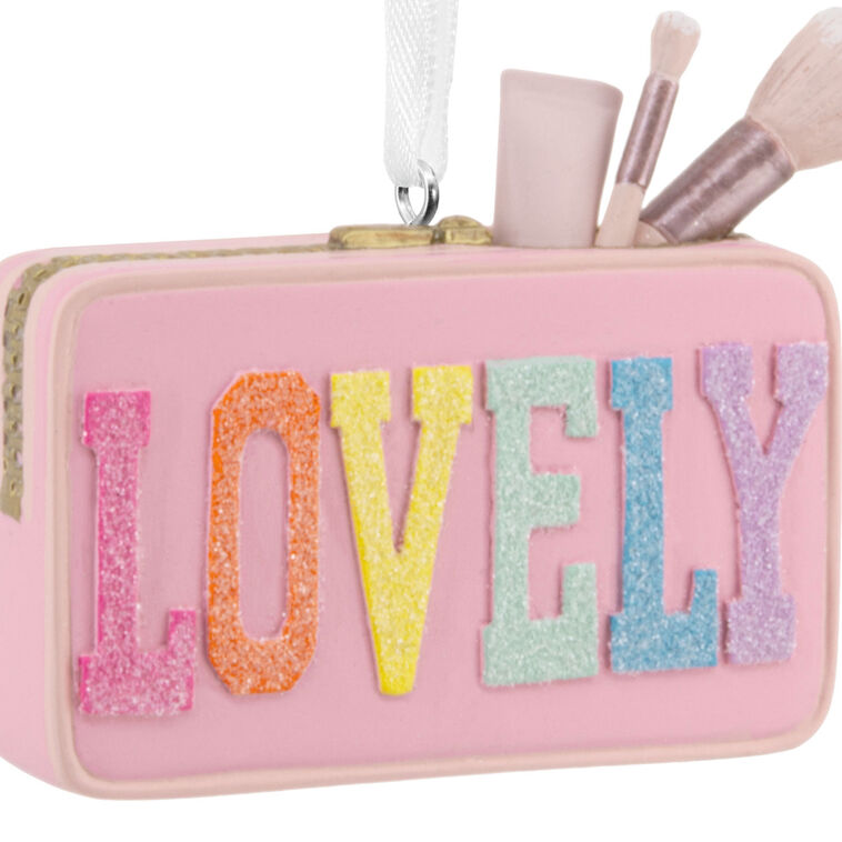 Pink Lovely Makeup Bag Ornament closeup view image number 5