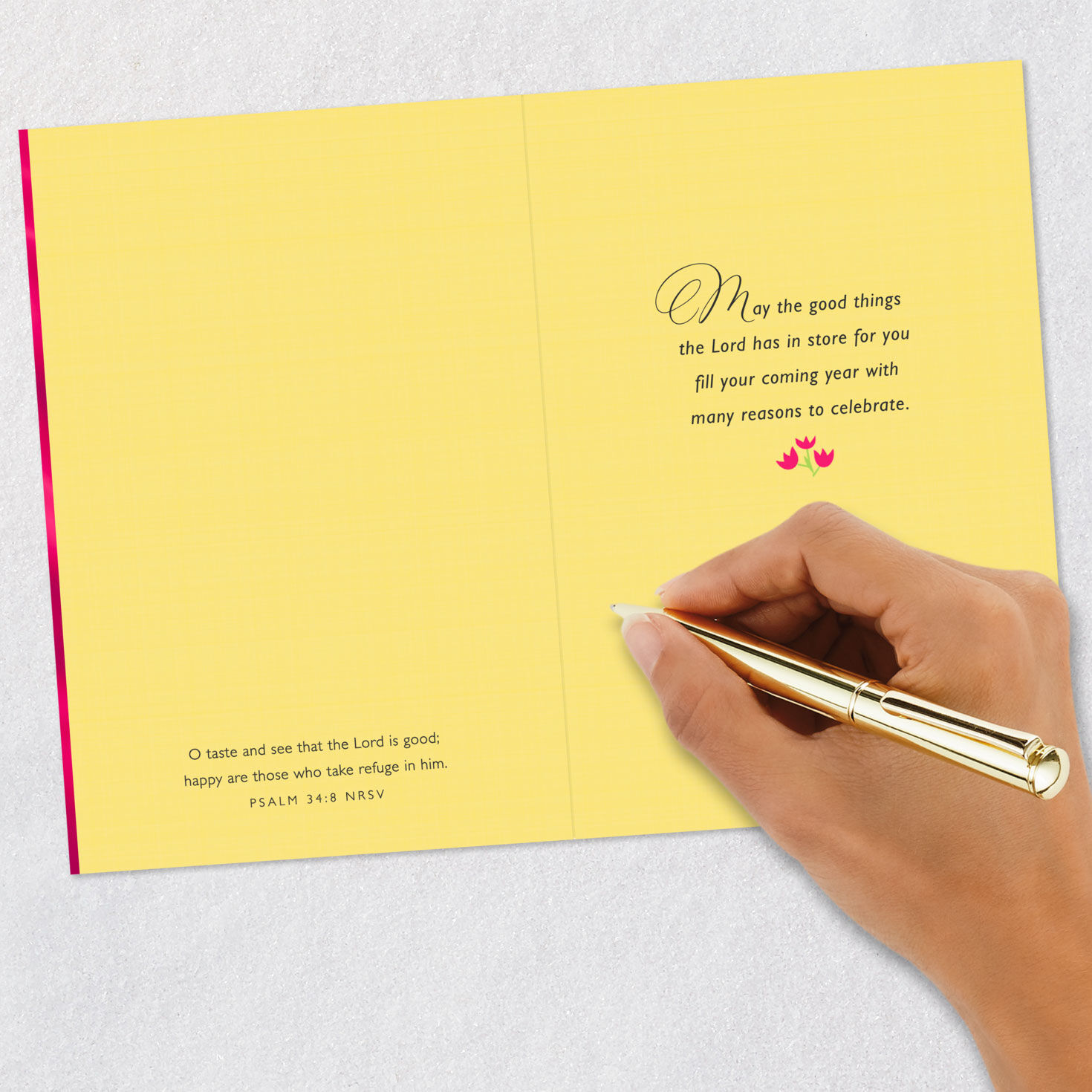 Butterflies and Flowers Religious Birthday Card Signing card image number 7