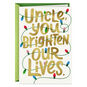 Lights and Gold Lettering Uncle Christmas Card Card Front image number 1