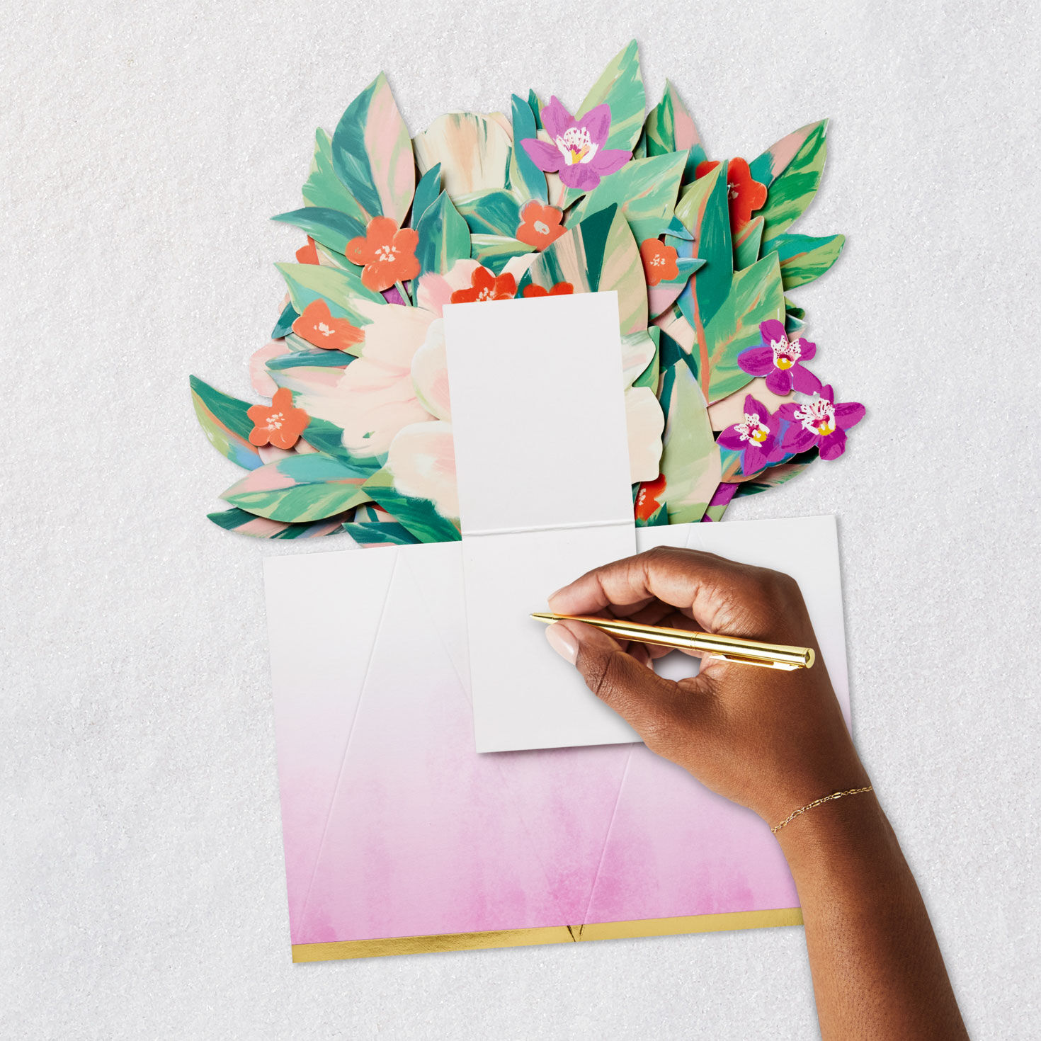 Vibrant 3D Flower Bouquet Mother's Day Card Signing card image number 6