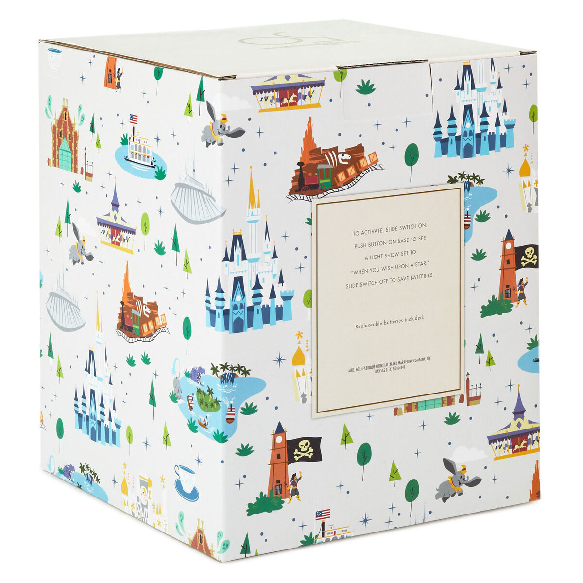 Walt Disney World 50th Anniversary Castle Snow Globe With Light and