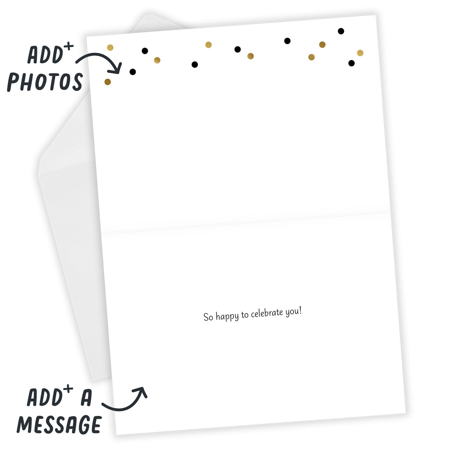 Elegant Black and Gold Confetti 2026 Custom Graduation Card - Greeting ...