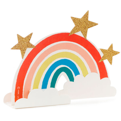 Rainbow and Clouds 3D Pop-Up Gift Tag, 